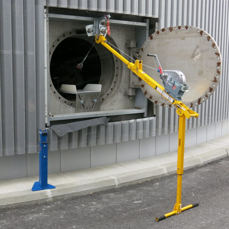 Xtirpa Polehoist-System in Kombination mit einem Rescueslider von SAHC